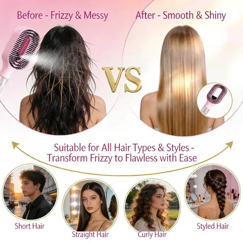 2 in 1 Comb Detangling Hairbrush with Spray Bottle