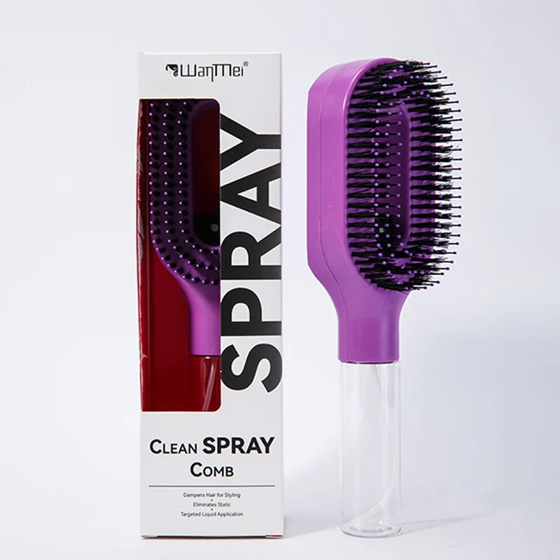 2 in 1 Comb Detangling Hairbrush with Spray Bottle