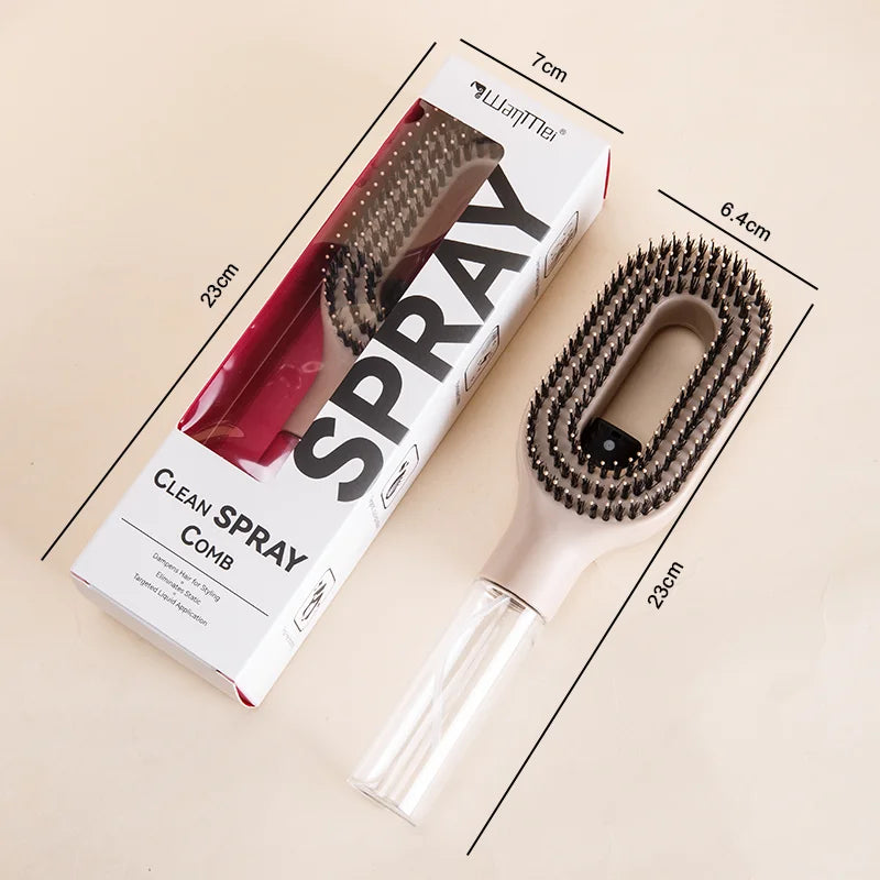 2 in 1 Comb Detangling Hairbrush with Spray Bottle